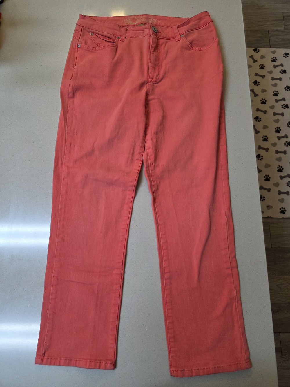 Hannah Women's Coral-Pink Straight-Leg Jeans - Sz 10